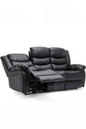 More4Homes Seattle 3 Seater Electric High Back Bonded Leather Recliner Sofa in Black - thumbnail 3