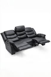 More4Homes Seattle 3 Seater Electric High Back Bonded Leather Recliner Sofa in Black - thumbnail 5