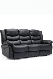 More4Homes Seattle 3 Seater Electric High Back Bonded Leather Recliner Sofa in Black - thumbnail 2