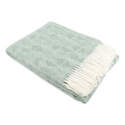 Native Natural Diamond Pattern Green Wool Blanket - Size: Double - thumbnail 3
