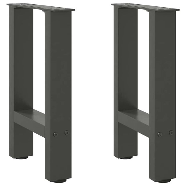 Berkfield Home Coffee Table Legs Anthracite 2 pcs 28x(42-43) cm Steel in Black - image 1