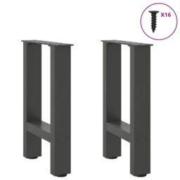 Berkfield Home Coffee Table Legs Anthracite 2 pcs 28x(42-43) cm Steel in Black - thumbnail 3
