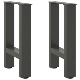 Berkfield Home Coffee Table Legs Anthracite 2 pcs 28x(42-43) cm Steel in Black - thumbnail 1