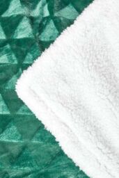 Homescapes Geometric Triangle Velvet Throw in Emerald - Size: 160 cm x 200 cm - thumbnail 5