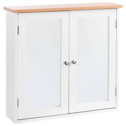 Wyld and Coco Wall-Mounted Mirror Cabinet White MDF 17x60 cm - thumbnail 2