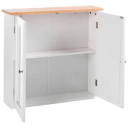Wyld and Coco Wall-Mounted Mirror Cabinet White MDF 17x60 cm - thumbnail 4