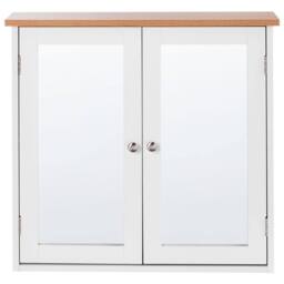 Wyld and Coco Wall-Mounted Mirror Cabinet White MDF 17x60 cm - thumbnail 5
