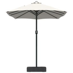Berkfield Home Garden Parasol Folding Sand 385 x 209 x 244 cm Fabric in Brown - thumbnail 5