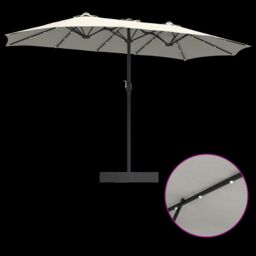 Berkfield Home Garden Parasol Folding Sand 385 x 209 x 244 cm Fabric in Brown - thumbnail 9