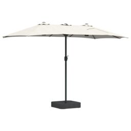 Berkfield Home Garden Parasol Folding Sand 385 x 209 x 244 cm Fabric in Brown - thumbnail 6