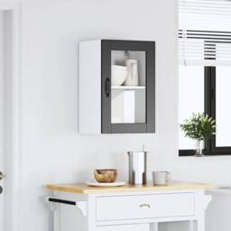 Berkfield Home Kitchen Wall Cabinet with Glass Door¬†Porto Black