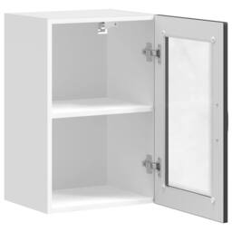 Berkfield Home Kitchen Wall Cabinet with Glass Door¬†Porto Black - thumbnail 7
