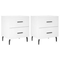 Berkfield Home Bedside Cabinets 2 pcs White 40x35x47.5 cm Engineered Wood - thumbnail 2