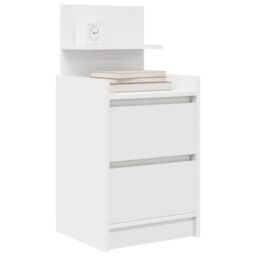 Berkfield Home Bedside Cabinets with 2 Drawers 2 pcs White 38x34x80 cm - Size: 38 x 34 x 80 cm - thumbnail 4