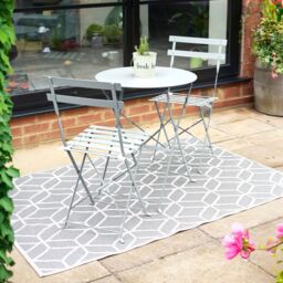 Bravich LTD Manarola 3 Piece Garden Foldable Metal Bistro Set in Grey - thumbnail 1