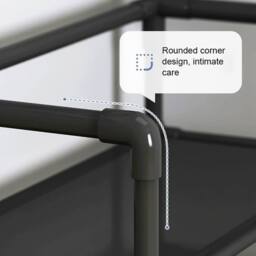 Living and Home 3-Tier Shoe Rack with Coat Hanger 60cm W x 140cm H Garmen Rack Coat Rack in Black - Size: Small - thumbnail 8