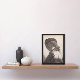 Artery8 Rembrandt van Rijn Self Portrait in a Cap & Scarf Framed Art Print in White - Size: A3 - thumbnail 2