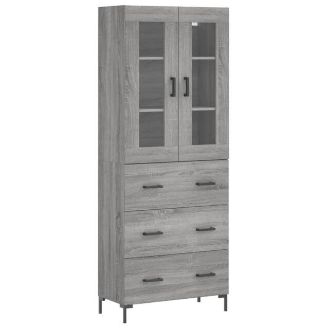 Berkfield Home Highboard Grey Sonoma 69.5x34x180 cm Engineered Wood - image 1