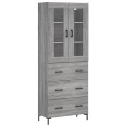 Berkfield Home Highboard Grey Sonoma 69.5x34x180 cm Engineered Wood - thumbnail 1
