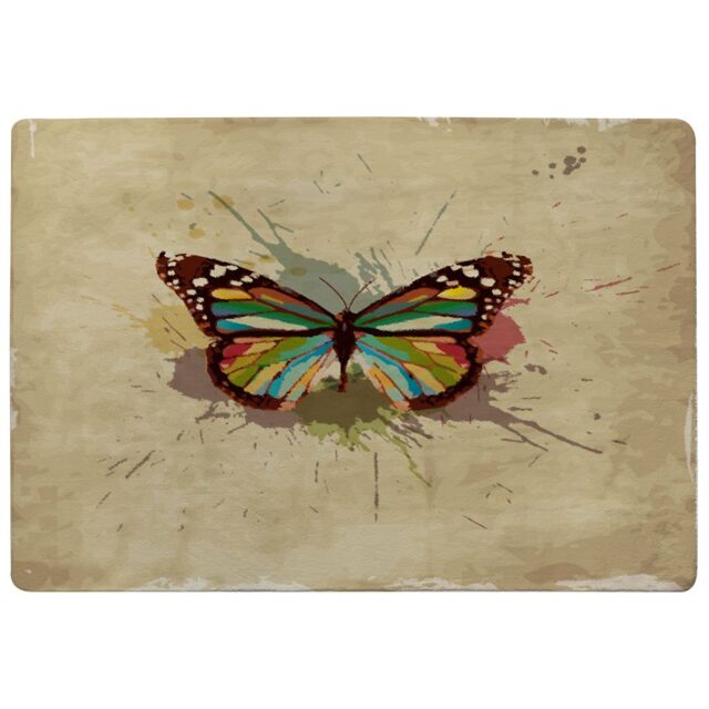 Benjamin Tate Design Butterfly & Paint Splats Rug in Natural - Size: Large - image 1