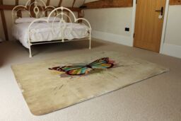 Benjamin Tate Design Butterfly & Paint Splats Rug in Natural - Size: Large - thumbnail 3