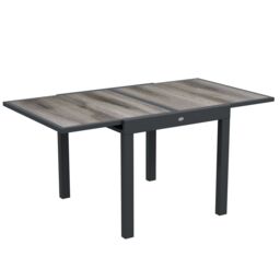 OUTSUNNY Extendable Outdoor Dining Table Aluminium Rectangle Patio Table in Grey - thumbnail 2