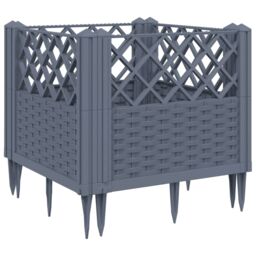 Berkfield Home Garden Planter with Pegs Blue Grey 43.5x43.5x43.5 cm PP - thumbnail 2