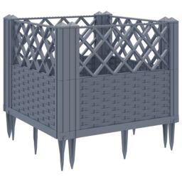 Berkfield Home Garden Planter with Pegs Blue Grey 43.5x43.5x43.5 cm PP - thumbnail 6