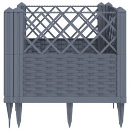 Berkfield Home Garden Planter with Pegs Blue Grey 43.5x43.5x43.5 cm PP - thumbnail 5