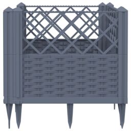 Berkfield Home Garden Planter with Pegs Blue Grey 43.5x43.5x43.5 cm PP - thumbnail 4