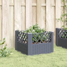 Berkfield Home Garden Planter with Pegs Blue Grey 43.5x43.5x43.5 cm PP - thumbnail 3