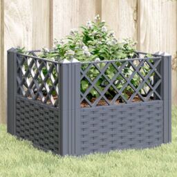 Berkfield Home Garden Planter with Pegs Blue Grey 43.5x43.5x43.5 cm PP - thumbnail 1