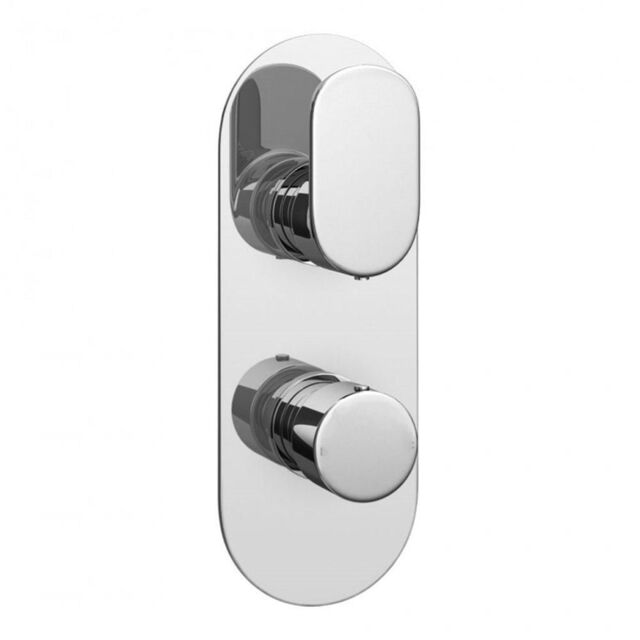 Clifton Concealed Thermostatic Shower Mixer Valve & Diverter in Metallic Silver