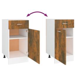Berkfield Home Drawer Bottom Cabinet Smoked Oak 40x46x81.5 cm Engineered Wood in Brown - thumbnail 7