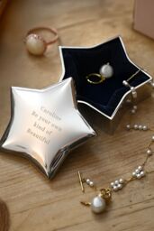 Personalised Memento Company Personalised Engraved Star Trinket Box in Metallic Silver - thumbnail 4