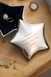 Personalised Memento Company Personalised Engraved Star Trinket Box in Metallic Silver - thumbnail 3