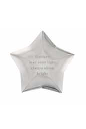 Personalised Memento Company Personalised Engraved Star Trinket Box in Metallic Silver - thumbnail 1