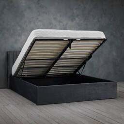 Lemon Pavilion Furniture Berlin Double Bed - Velvet - L200 x W152 x H87 cm - Silver - thumbnail 3