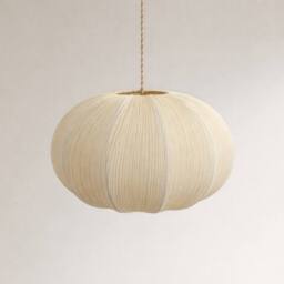 CGC Lighting Palmira Large Oval Stretch Ruffled Silk Fabric Lampshade in Cream - thumbnail 2