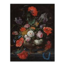 Artery8 Still Life with Flowers & a Watch Mignon Framed Wall Art Print - Size: A3 - thumbnail 3