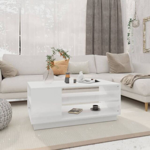 Berkfield Home Coffee Table White 102x55x43 cm Engineered Wood - Size: 102 x 55 x 43 cm - image 1