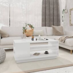 Berkfield Home Coffee Table White 102x55x43 cm Engineered Wood - Size: 102 x 55 x 43 cm