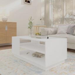 Berkfield Home Coffee Table White 102x55x43 cm Engineered Wood - Size: 102 x 55 x 43 cm - thumbnail 3