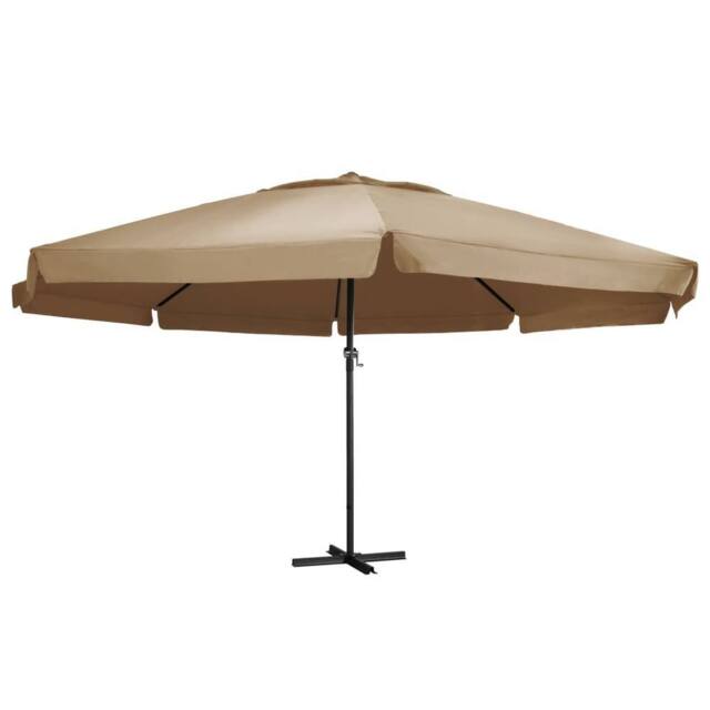 Berkfield Home Outdoor Parasol with Aluminium Pole 600 cm Taupe in Beige - image 1