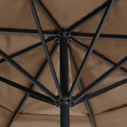Berkfield Home Outdoor Parasol with Aluminium Pole 600 cm Taupe in Beige - thumbnail 5