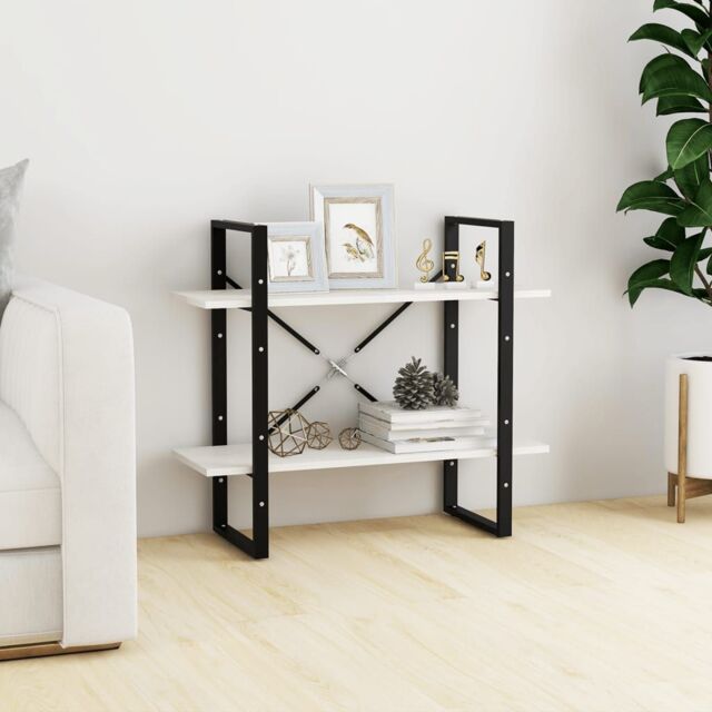 Berkfield Home 2-Tier Book Cabinet White 80x30x70 cm Solid Pine Wood - Size: 80 x 30 x 70 cm - image 1
