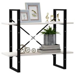 Berkfield Home 2-Tier Book Cabinet White 80x30x70 cm Solid Pine Wood - Size: 80 x 30 x 70 cm - thumbnail 4