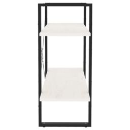 Berkfield Home 2-Tier Book Cabinet White 80x30x70 cm Solid Pine Wood - Size: 80 x 30 x 70 cm - thumbnail 6