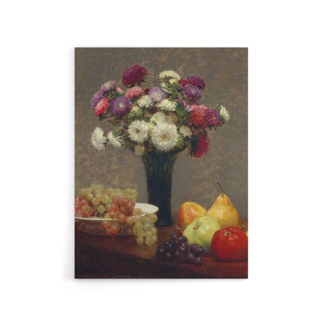 "Artery8 Asters & Fruit on a Table Latour Canvas Wall Art Print - Size: W18"" x H24""" - image 1