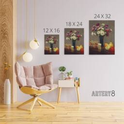 "Artery8 Asters & Fruit on a Table Latour Canvas Wall Art Print - Size: W18"" x H24""" - thumbnail 4